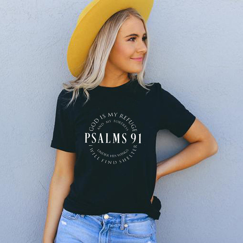 God Is My Refuge Psalms 91 Christian T Shirts